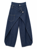 Wrap Waist Wide Leg Jeans