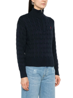 Suéter Polo Ralph Lauren Tejido de Ochos Cierre 1/4 Negro