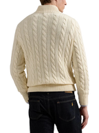Suéter Polo Ralph Lauren Tejido de Ochos Cierre 1/4 Beige