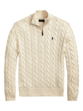 Suéter Polo Ralph Lauren Tejido de Ochos Cierre 1/4 Beige