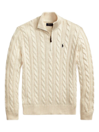 Suéter Polo Ralph Lauren Tejido de Ochos Cierre 1/4 Beige