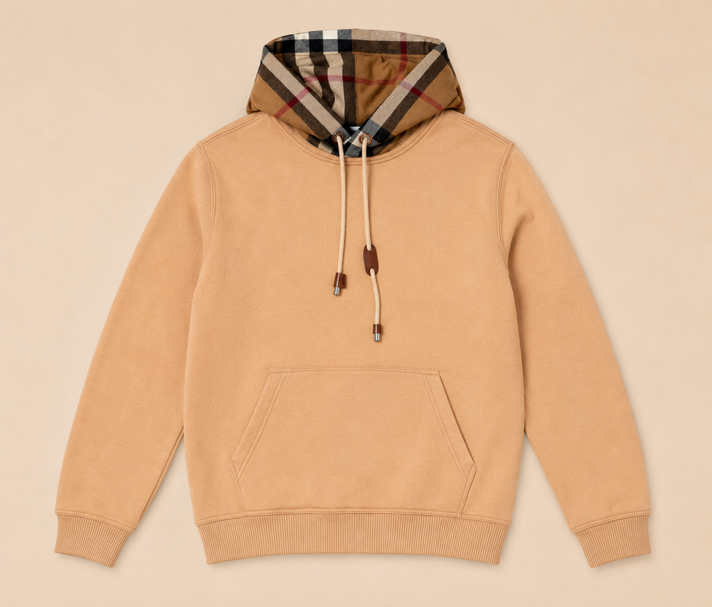 Burberry Check Hoodie – Camel