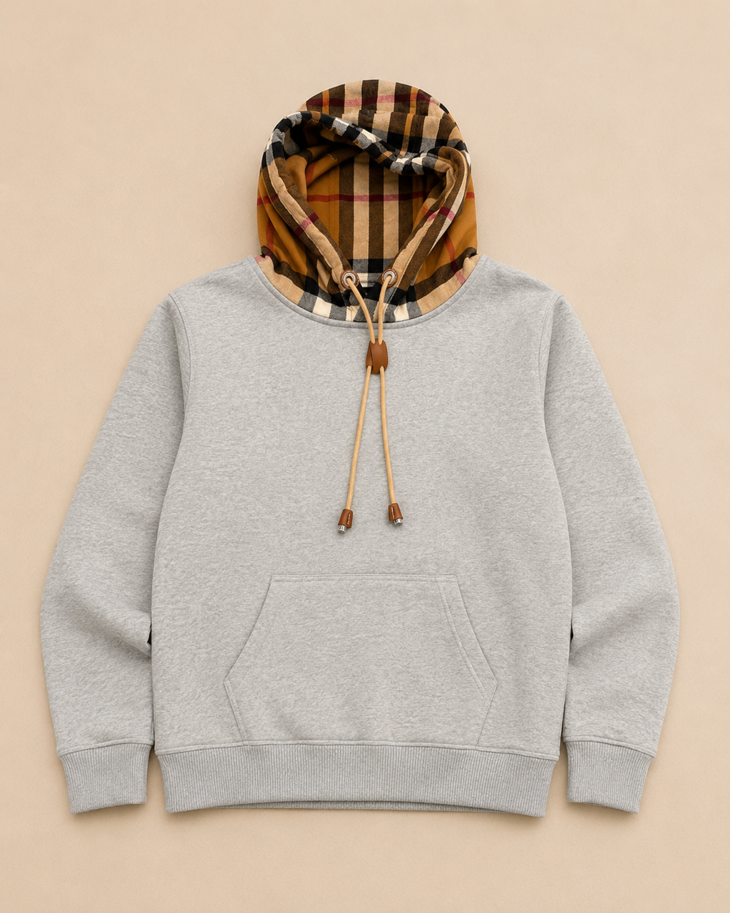 Burberry Check Hoodie – Grey