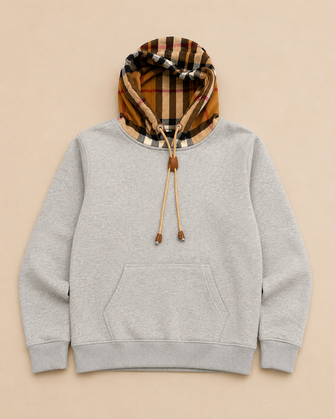 Burberry Check Hoodie – Grey