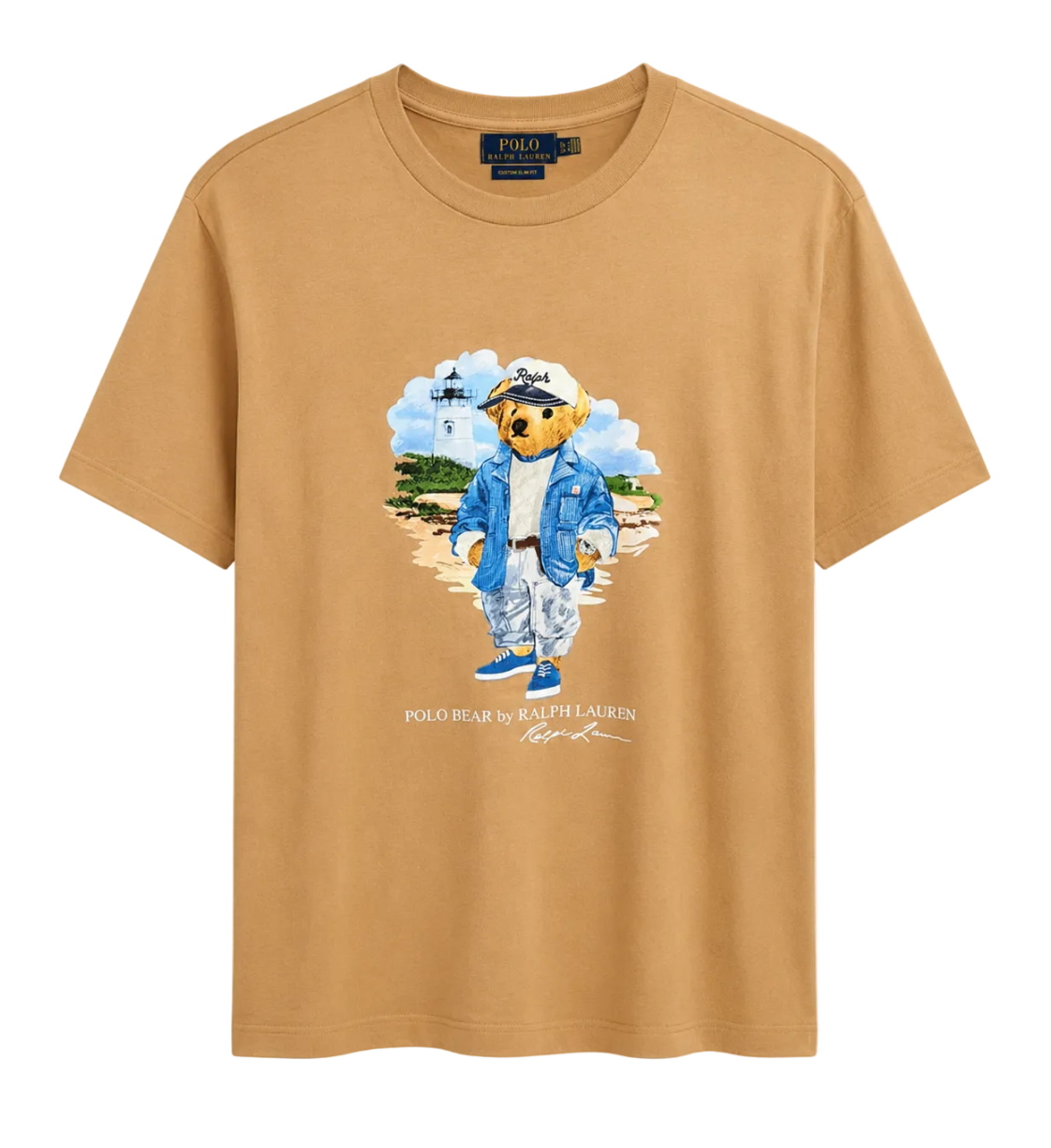 Playera Ralph Lauren Polo Bear Cafe Claro