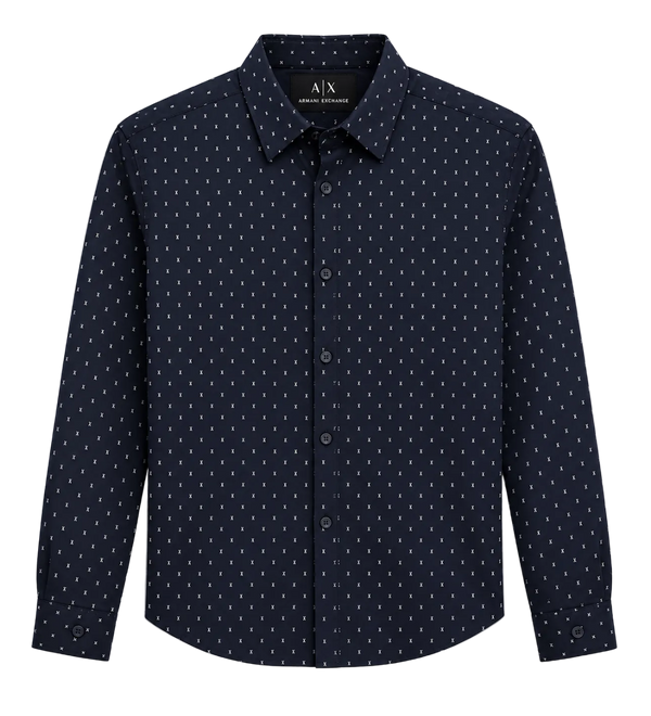 Camisa Armani Azul Marino