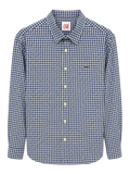 Camisa Lacoste Azul y Blanco