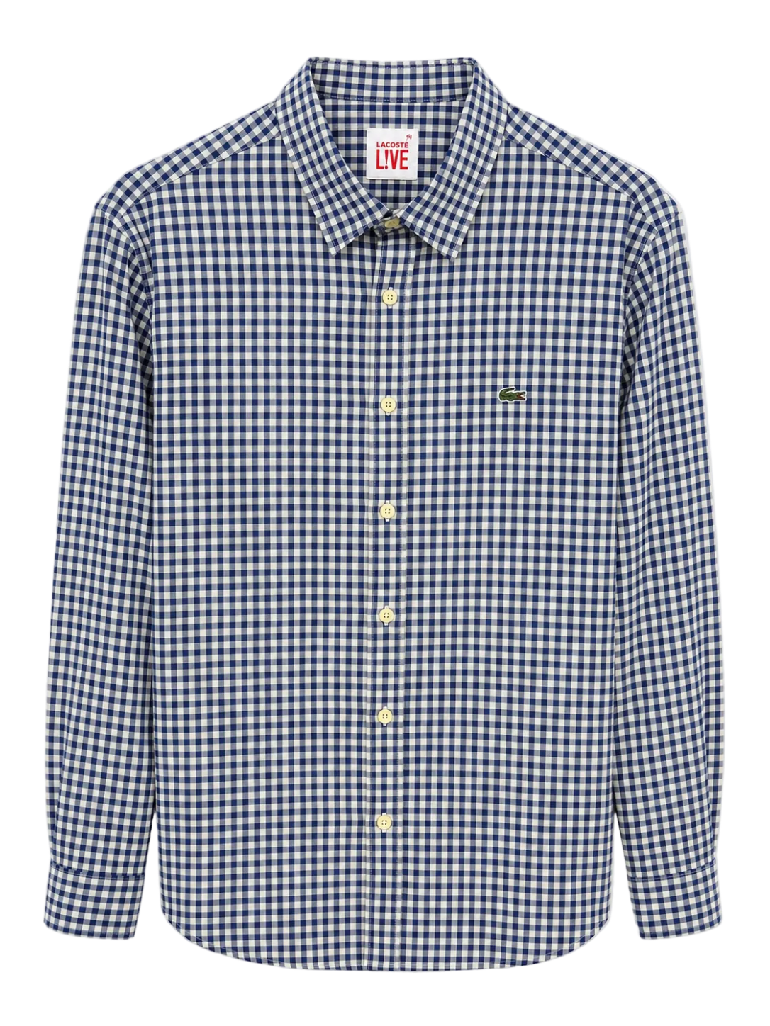Camisa Lacoste Azul y Blanco