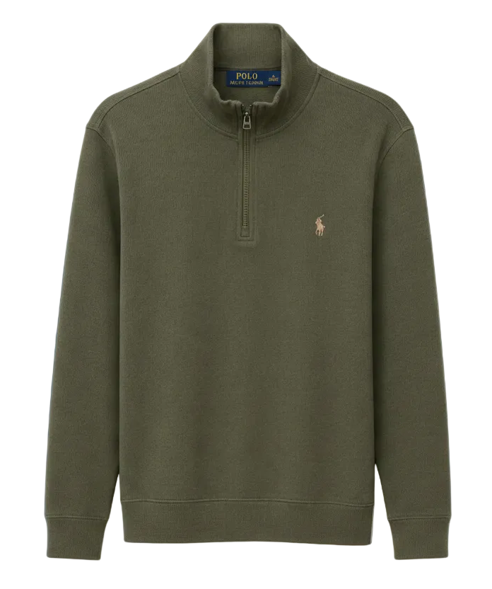 Suéter Quarter-Zip Polo Ralph Lauren Verde Oscuro