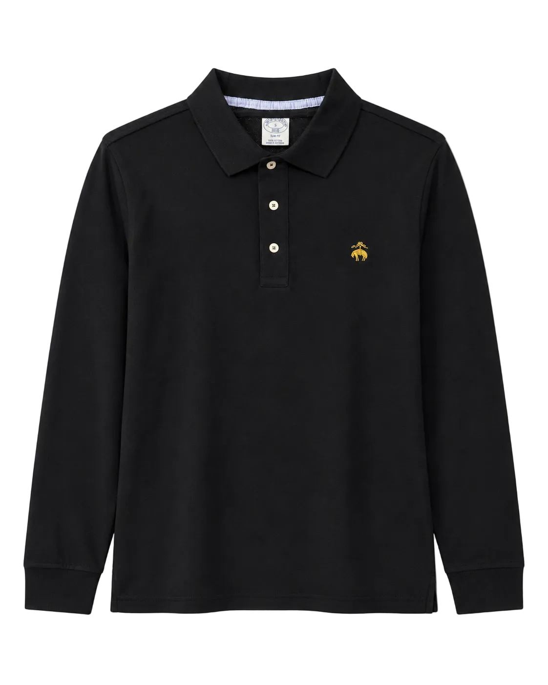 Brooks Brothers Polo Manga Larga Negra