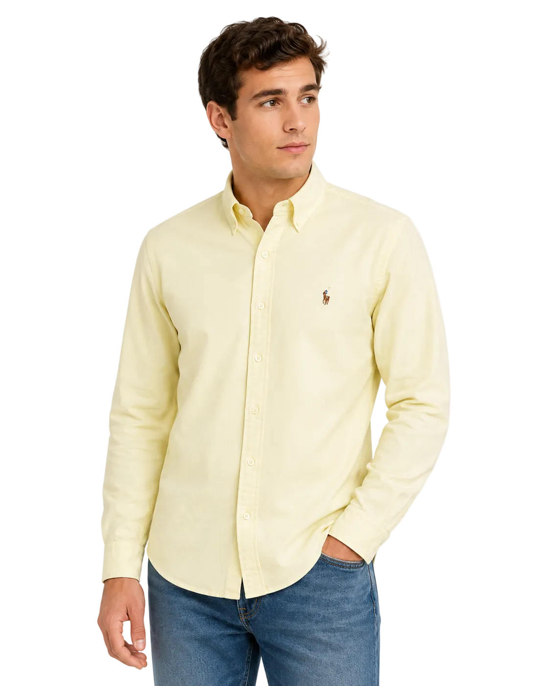 Polo Ralph Lauren Camisa Oxford Amarillo Claro