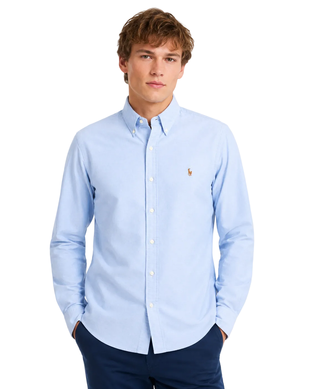 Polo Ralph Lauren Camisa Azul Claro Clásica