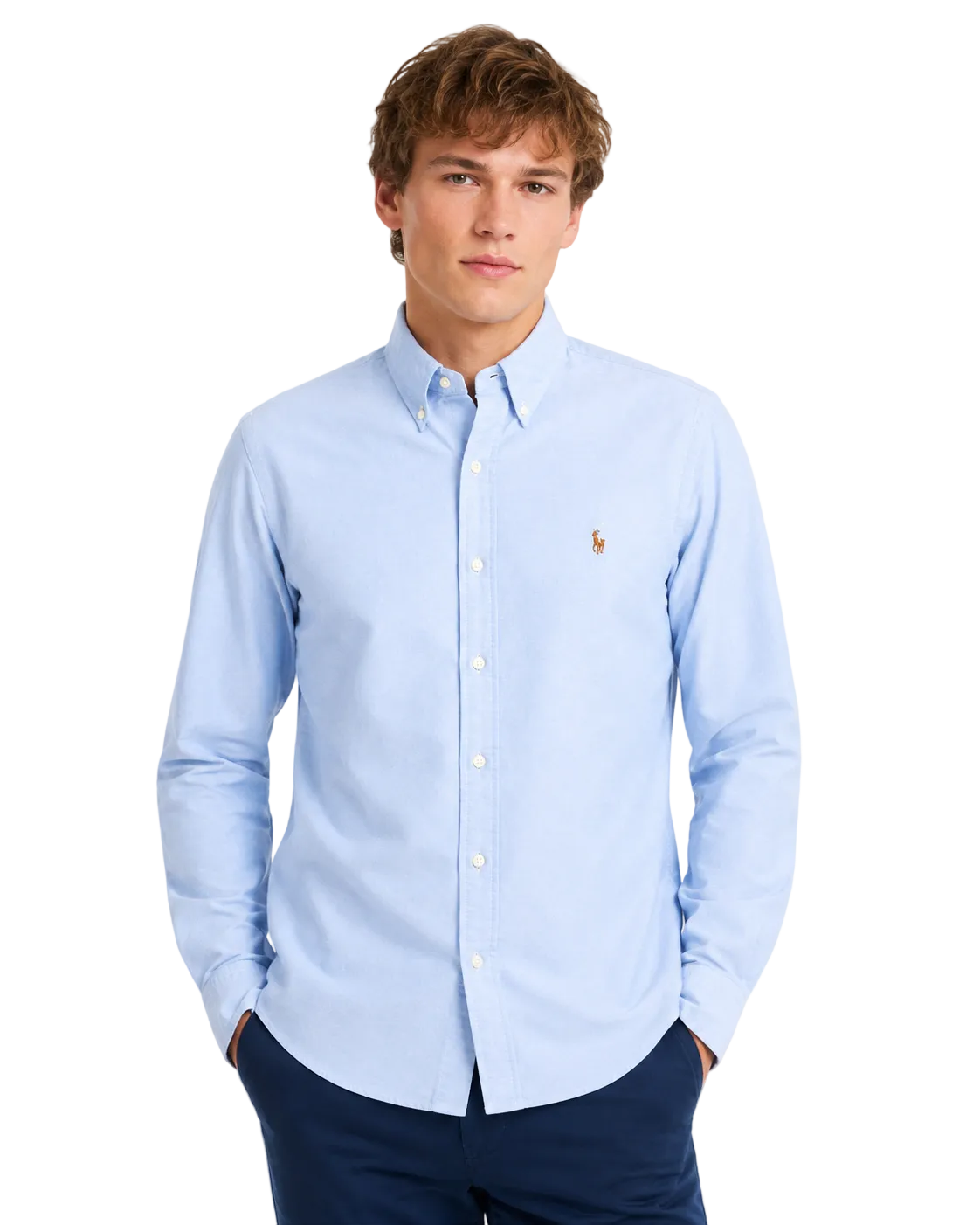 Polo Ralph Lauren Camisa Azul Claro Clásica