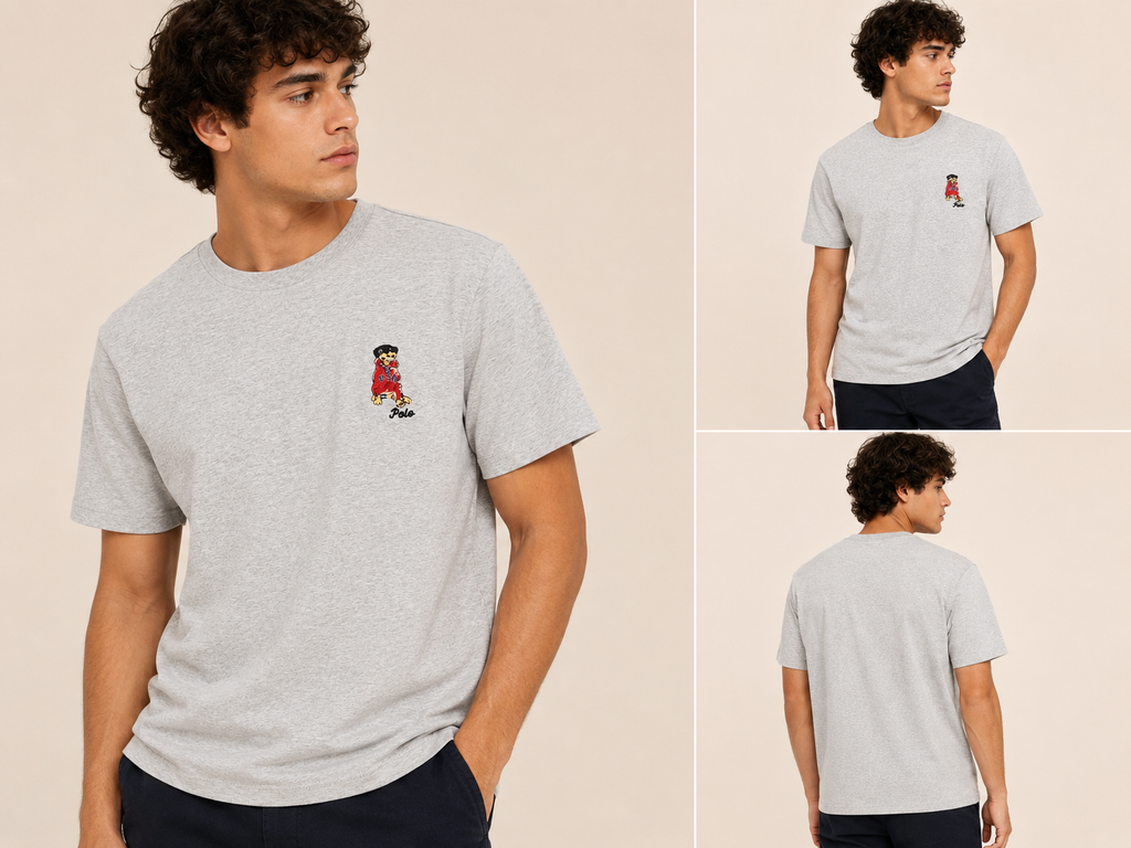 Polo Ralph Lauren Dog Graphic Tee — Grey