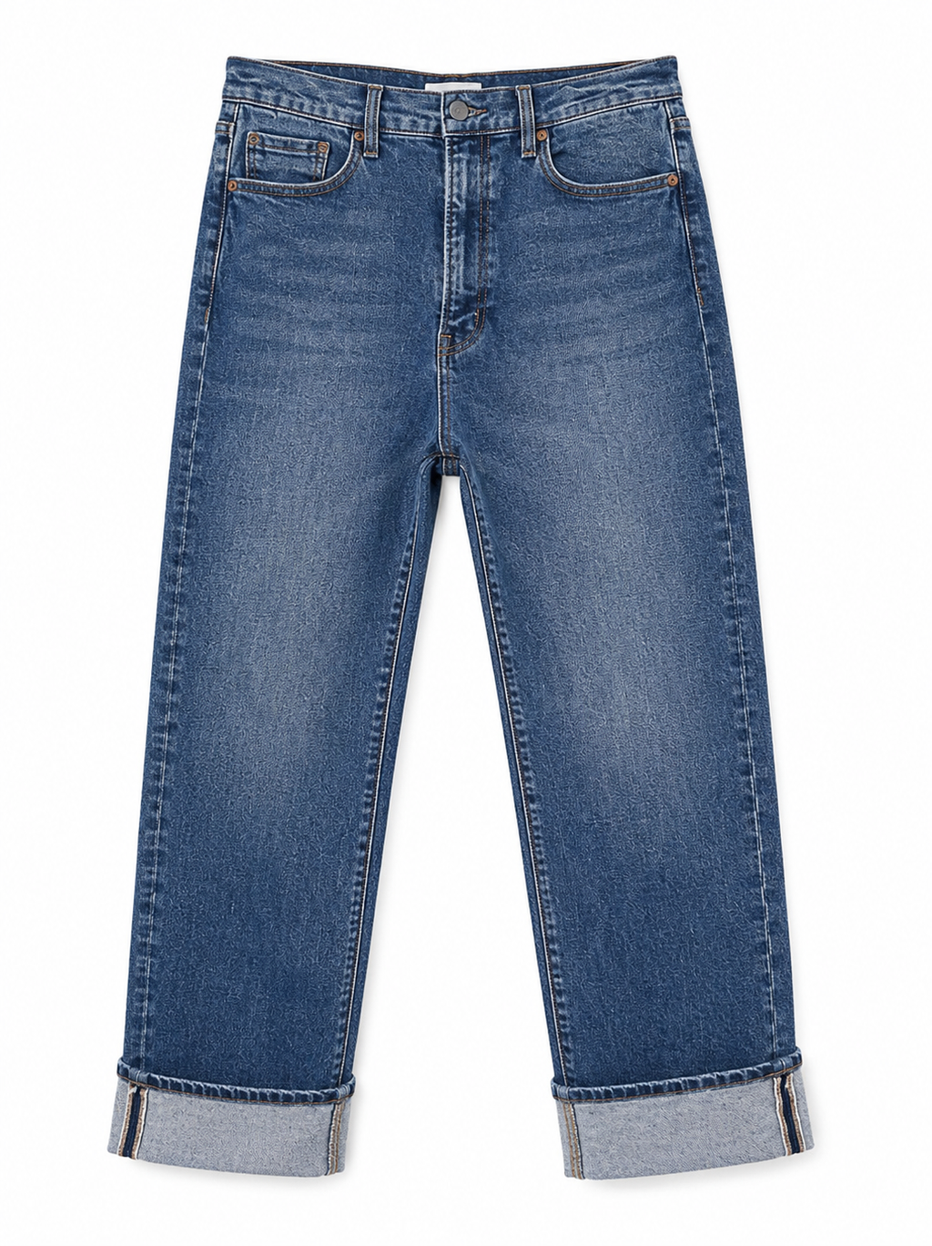 Jeans Straight Leg con Dobladillo