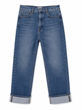 Jeans Straight Leg con Dobladillo