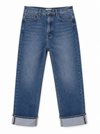 Jeans Straight Leg con Dobladillo