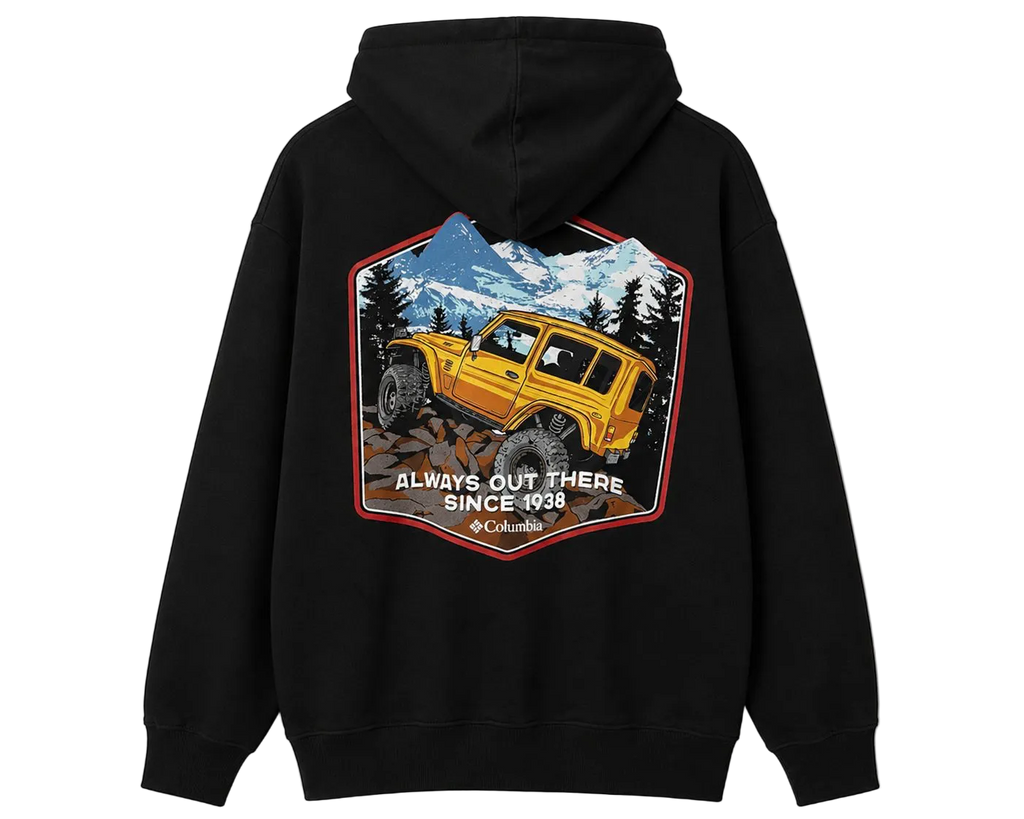 Columbia Hoodie Negra Minimalista
