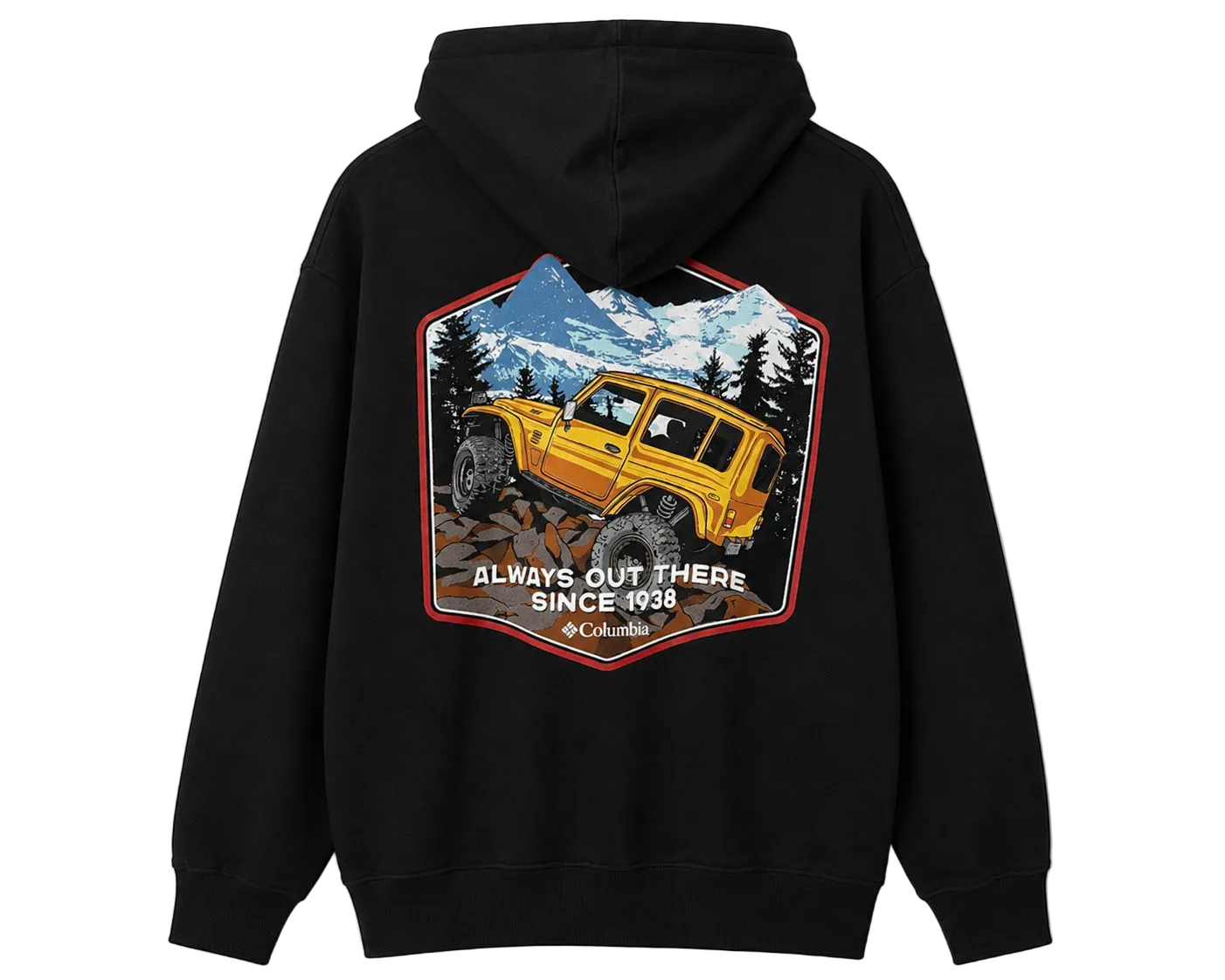 Columbia Hoodie Negra Minimalista